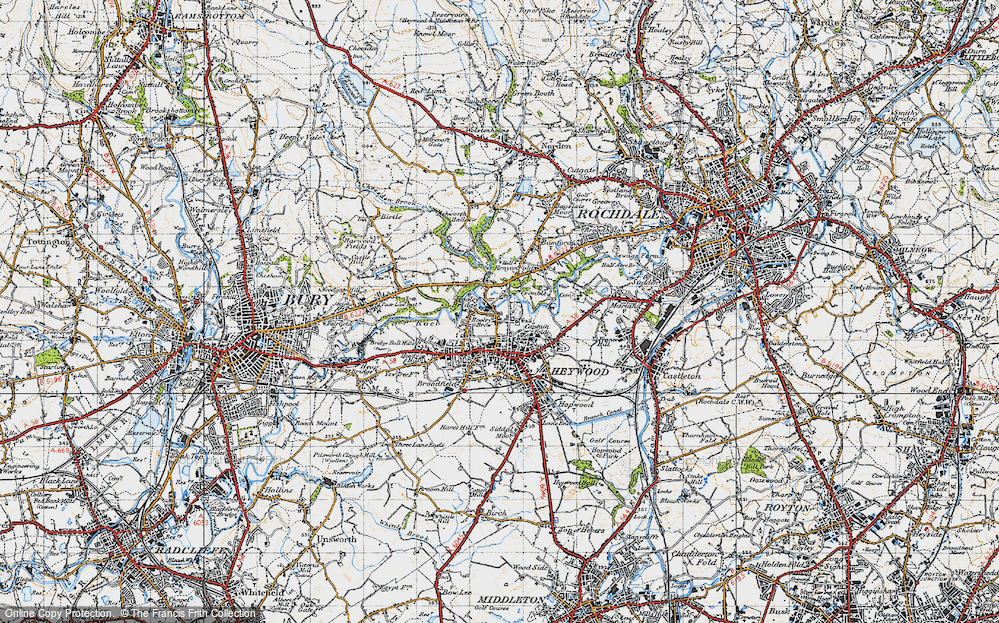 Old Map of Hooley Brow, 1947 in 1947