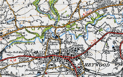 Old map of Hooley Brow in 1947