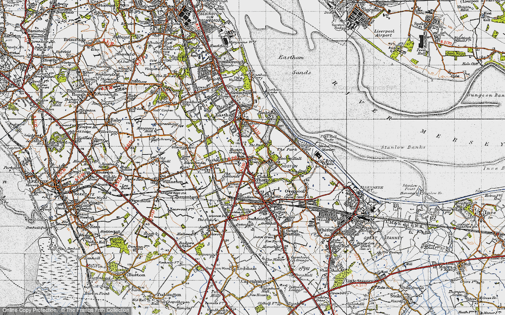 Old Map of Hooton, 1947 in 1947