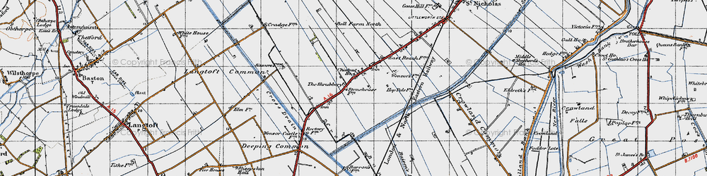 Old map of Hop Pole in 1946