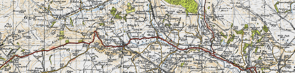 Old map of Hope in 1947