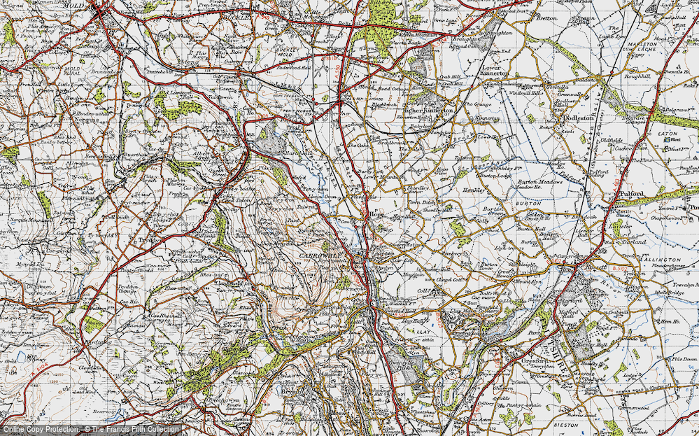 Old Map of Historic Map covering Tir-y-fron in 1947