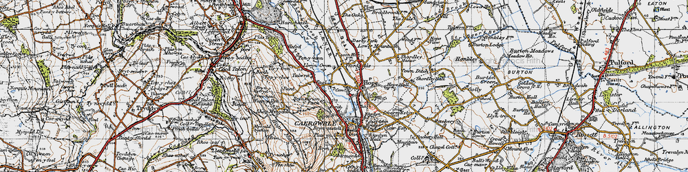 Old map of Hope in 1947