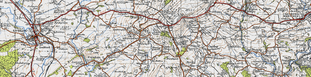Old map of Hope Bagot in 1947