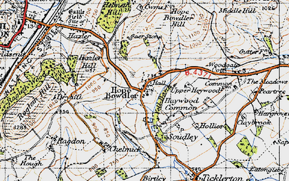 Old map of Hope Bowdler in 1947