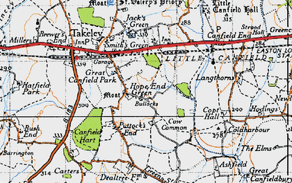 Old map of Hope End Green in 1946