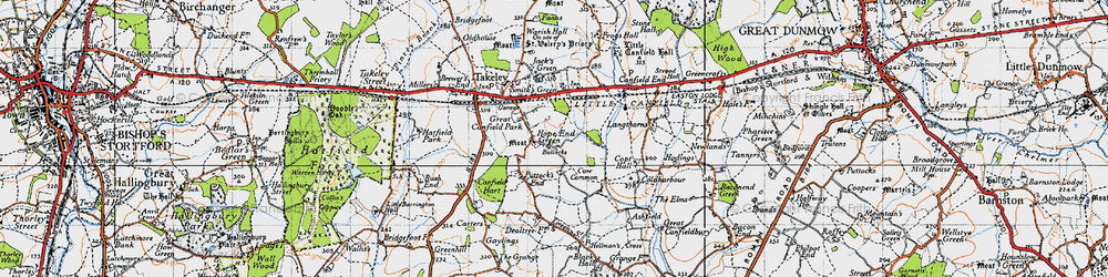 Old map of Hope End Green in 1946