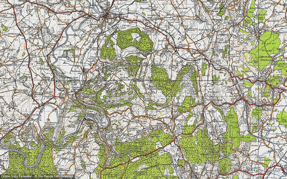 Old Map of Hope Mansell, 1947 in 1947