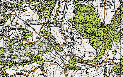 Old map of Hope Mansell in 1947