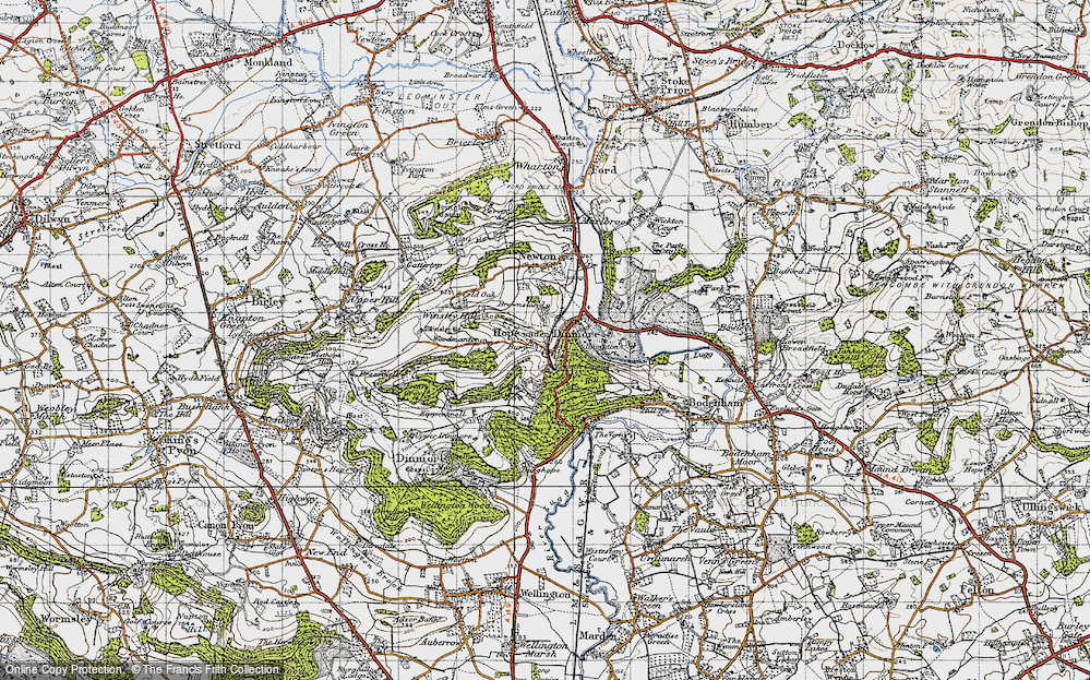 Old Map of Hope under Dinmore, 1947 in 1947