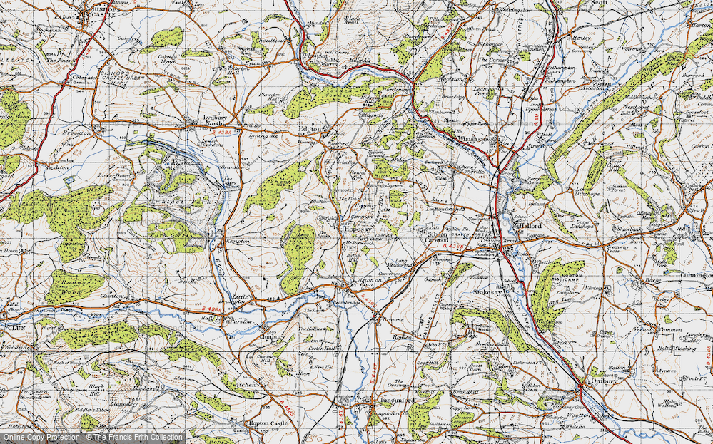 Old Map of Hopesay, 1947 in 1947