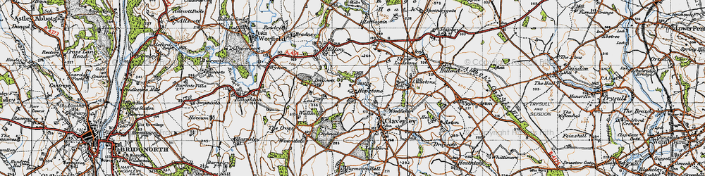 Old map of Hopstone in 1946