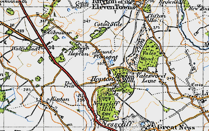 Old map of Hopton in 1947