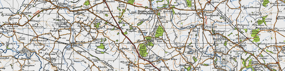 Old map of Hopton in 1947