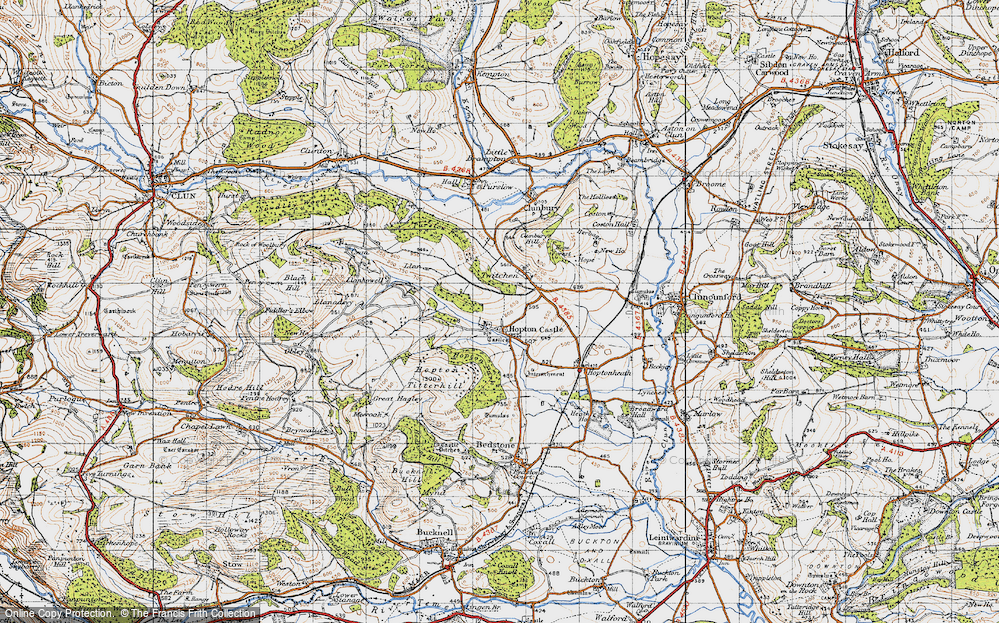 Old Map of Historic Map covering Llanbrook in 1947