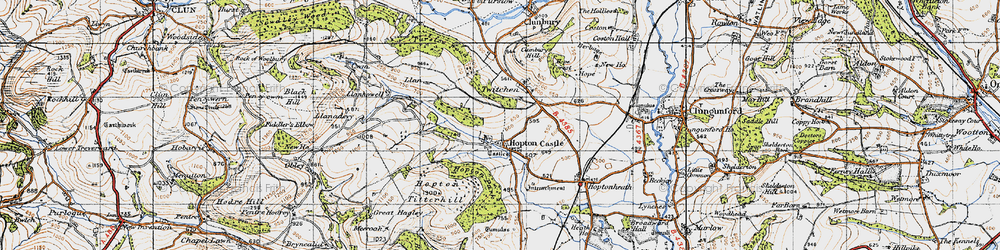 Old map of Hopton Castle in 1947