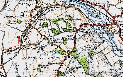 Old map of Hopton Heath in 1946