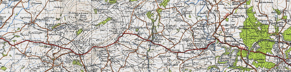Old map of Hopton Wafers in 1947