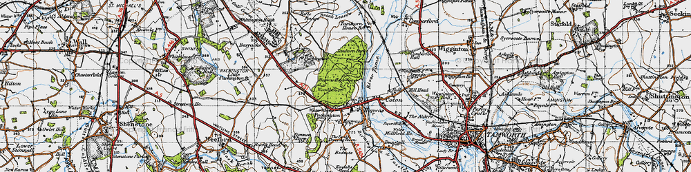 Old map of Hopwas in 1946