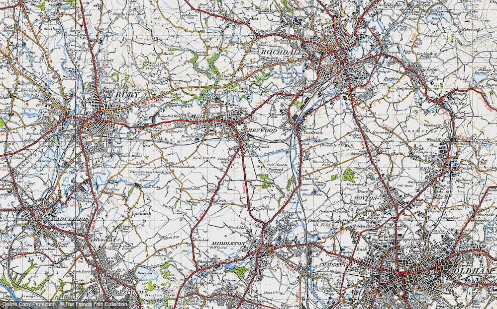Old Map of Hopwood, 1947 in 1947