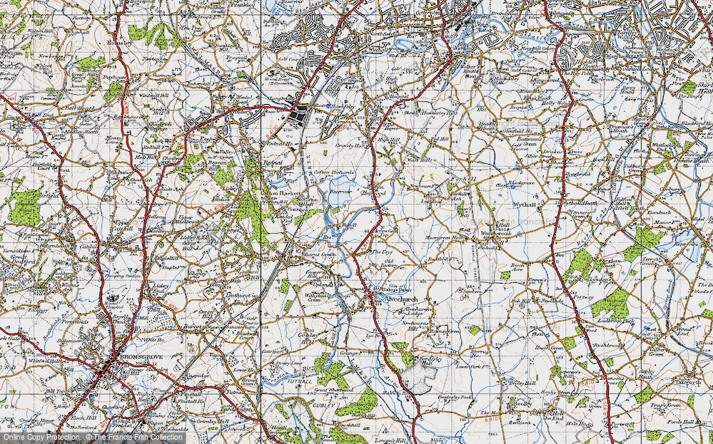 Old Map of Hopwood, 1947 in 1947
