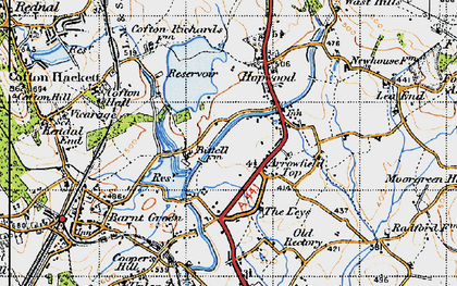 Old map of Hopwood in 1947