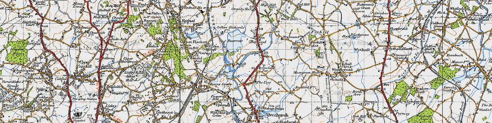 Old map of Hopwood in 1947
