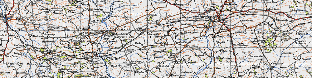 Old map of Hopworthy in 1946
