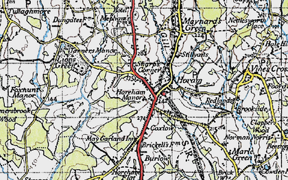 Old map of Horam in 1940