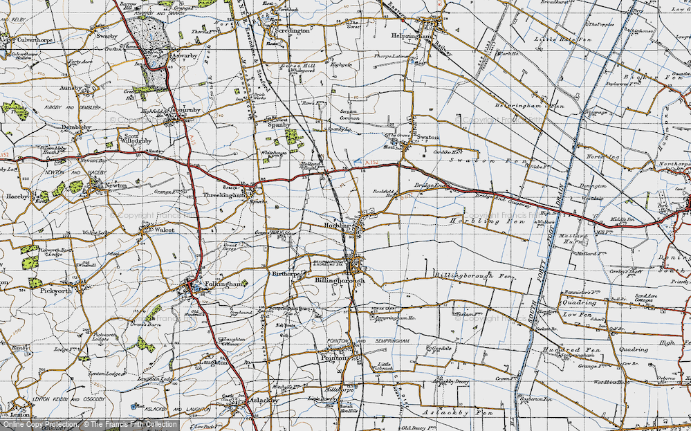 Old Map of Horbling, 1946 in 1946