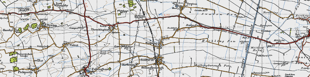 Old map of Horbling in 1946