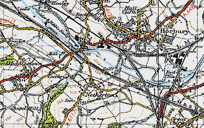Old map of Horbury Bridge in 1947