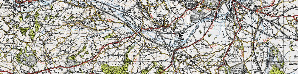 Old map of Horbury Bridge in 1947