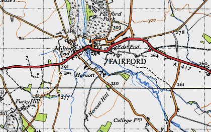 Old map of Horcott in 1947