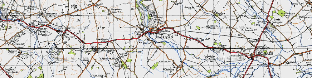 Old map of Horcott in 1947