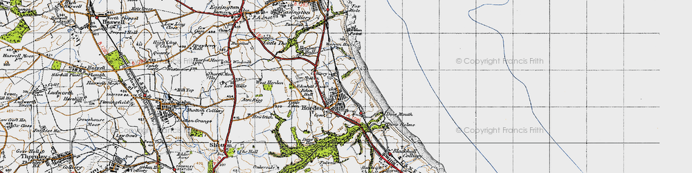 Old map of Horden in 1947