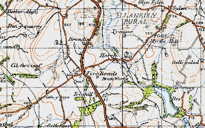 Old map of Brynygroes Fawr in 1946