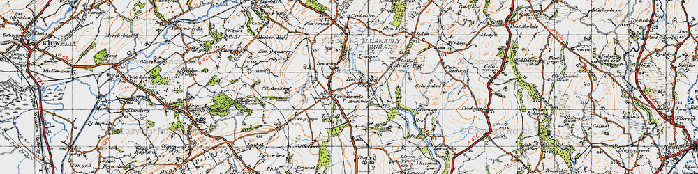 Old map of Brynygroes Fawr in 1946