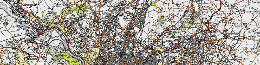 Old map of Horfield in 1946