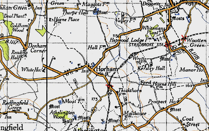 Old map of Horham in 1946