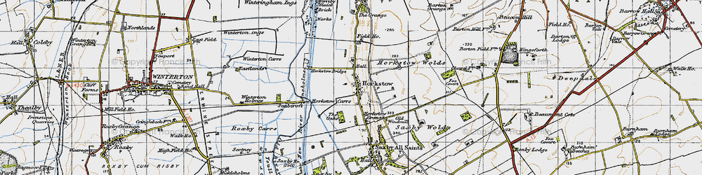 Old map of Winterton Carrs in 1947