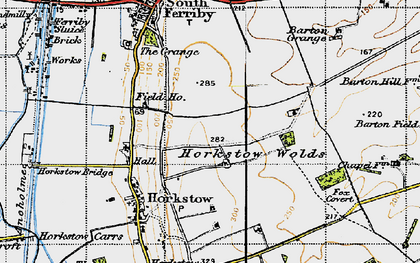 Old map of Horkstow Wolds in 1947