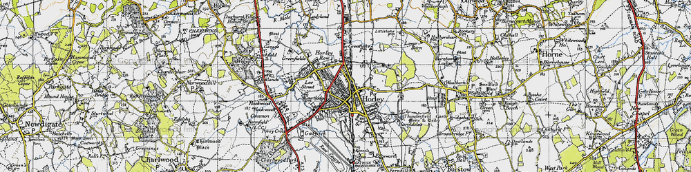 Old map of Horley in 1940