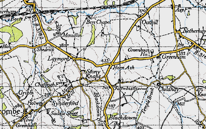 Old map of Bere Chapel in 1945
