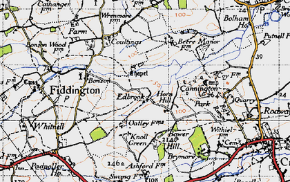 Old map of Horn Hill in 1946