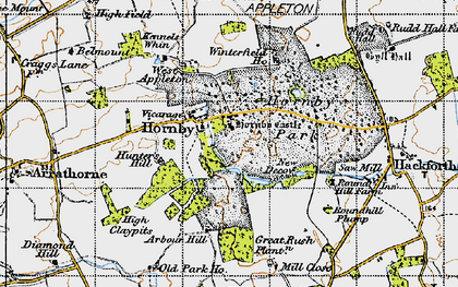 Old map of Abour Hill in 1947