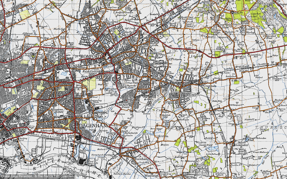 Old Map of Hornchurch, 1946 in 1946