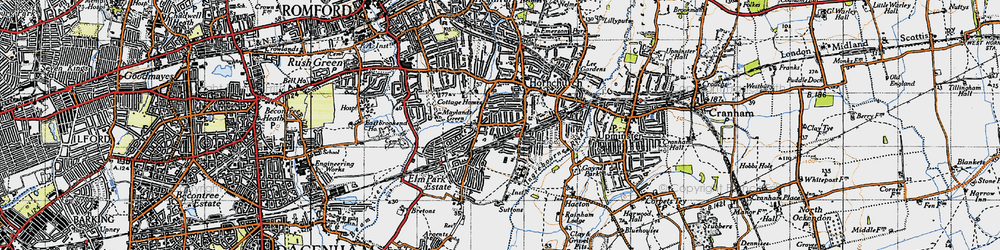 Old map of Hornchurch in 1946
