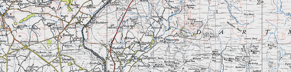 Old map of Horndon in 1946