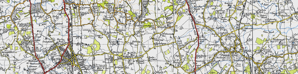 Old map of Horne in 1946